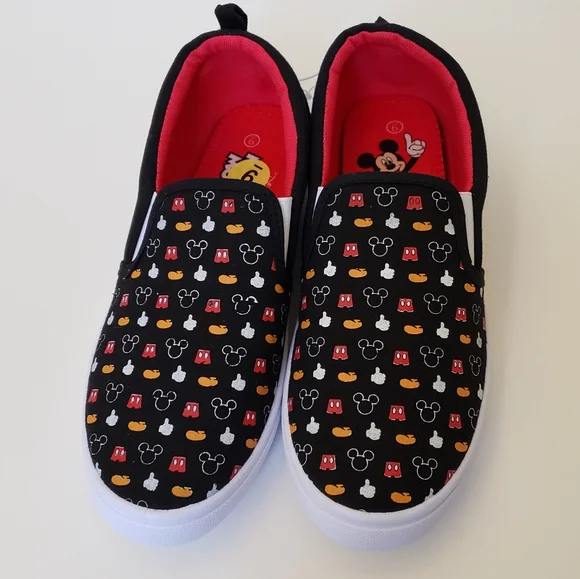 Disney | Shoes | New Unisex Mickey Mouse Print Slip On Shoes  display picture 1